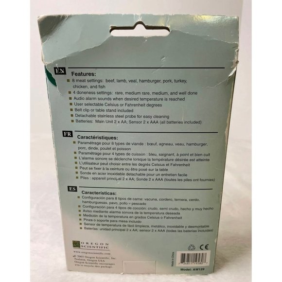 Oregon Scientific Wireless BBQ Thermometer New in Box - Picture 3 of 3